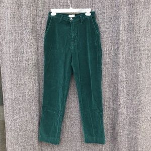 French Dressing hunter green corduroy pants